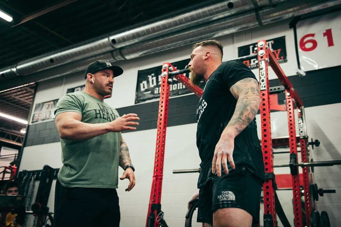 Paul (left) coaching deadlift exercise at 613 Lift. (Ottawa, Ontario, Canada)