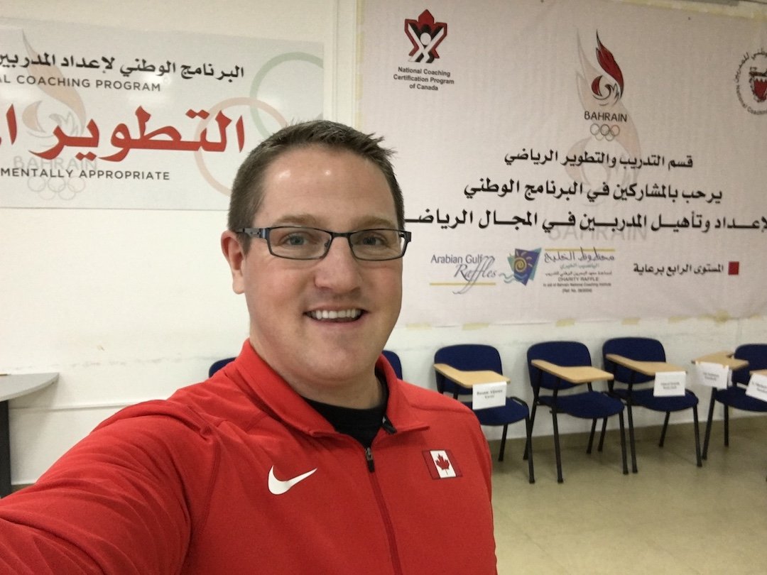 Jason taking a break from leading NCCP Performance Analysis for the Bahrain Olympic Committees Level 4 Coach Education Program.